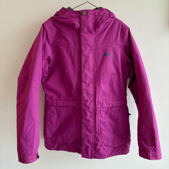 REI Co-op Girls' Timber Mountain Waterproof Windproof Fuchsia Snow Jacket - Picture 1 of 7